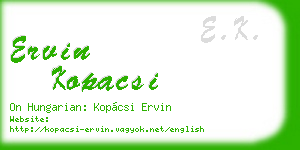 ervin kopacsi business card